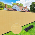 UPGRADE Privacy Screen Fence 8' x 50' Commercial Shade Cover with Brass Grommets Heavy Duty Perfect for Outdoor Back Yard-Sand, Customizable