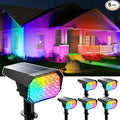 6 Pack Color Changing Solar Powered Outdoor Spot Lights Outside Landscape Waterproof 24 LED Spotlights Dusk to Dawn for Christmas Decorations,Tree, Snowman, Elk Statues, 8 Colorful for Accent Lighting