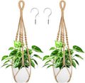 Augshy 27 Inch Macrame Plant Hanger, 2 Packs Plant Hangers with Hooks, Hanging Planter for Indoor Plants Decorative Macrame Pot Hanger for Home Decor