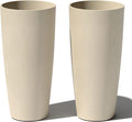 Veradek Mason Series Vega Planter - Round Tall Planter for Indoor or Outdoor Porch/Patio | Made from Plastic-Stone Composite with Drainage Holes | Modern Décor for, Flowers, Interior Plants