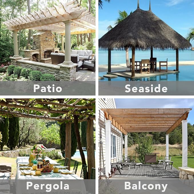 Easy-Going Outdoor Patio Curtains Detachable Tab Top Windproof Weatherproof Curtain for Cabana, Porch, Pergola and Gazebo, Tab Bottom Drape, 2 Panels, 54W x 84L inch, Sky Blue