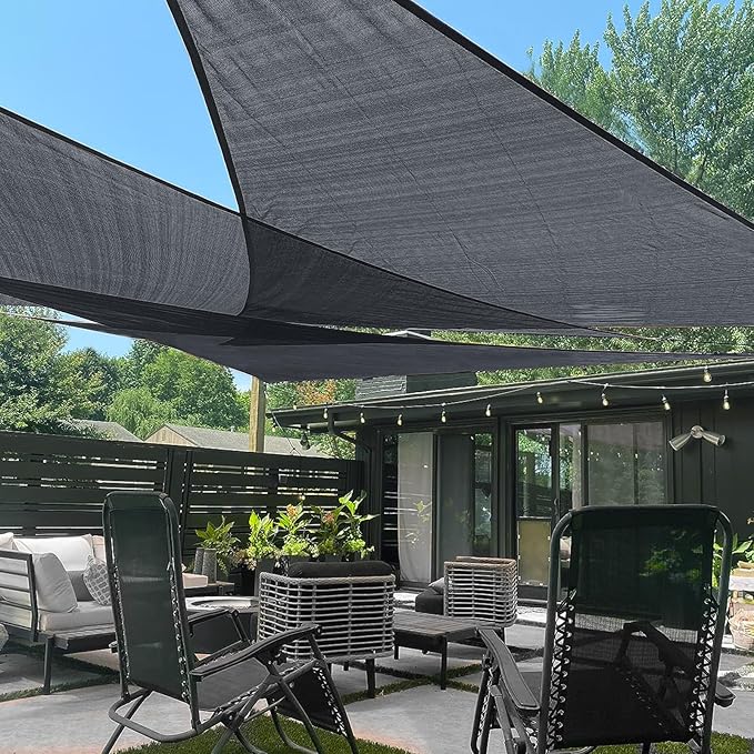 LOVE STORY Custom Size 8'x11'x13.6' Graphite Grey Sun Shade Sail Right Triangle Sunshade Fabric Awning Canopy for Patio Backyard Carport Pergola (Customized)