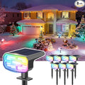 Color Changing Solar Spot Lights Outdoor Waterproof IP65,9 Lighting Modes Multicolor RGB Christmas Spotlight for Porches Yard Gardens Landscape Deconrations-8 Pack