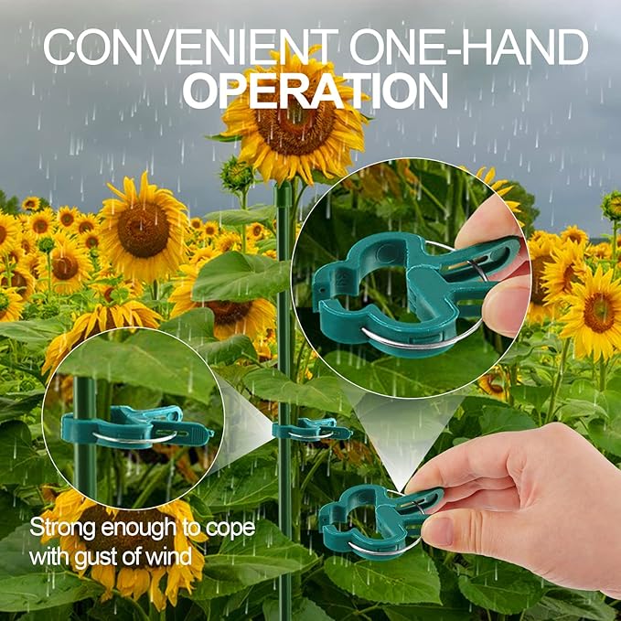 120 Pcs Plant Support Clips,Flower and Vine,Garden Tomato Plant Support Clips for Supporting Stems,Vines Grow Upright Climbing,Tool for Straightening,Tomato Cage,Trellis. 2 Sizes in one Pack