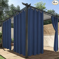 HolidayIdeas Outdoor Curtains for Patio Waterproof, 4 Panels - 54 x 108 Inch - Privacy Protection & Light Filtering Curtains Navy Grommet Outside Curtains for Porch, Gazebo, Pergola, Backyard
