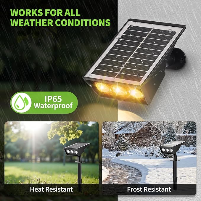 Solar Spot Lights Outdoor, RGB Solar Landscape Spotlights IP65 Waterproof Adjustable Light House Lights Colorful Spot Light for Yard Garden Pathway (6)