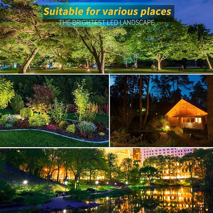 LED Landscape Lights,5W 120V AC Outdoor Pathway Garden Yard Spotlight,IP65 Waterproof Garden Flood Light,Outdoor Spotlight with Stake,UL Cord 5-ft with Plug (Pack of 1, Warm White)