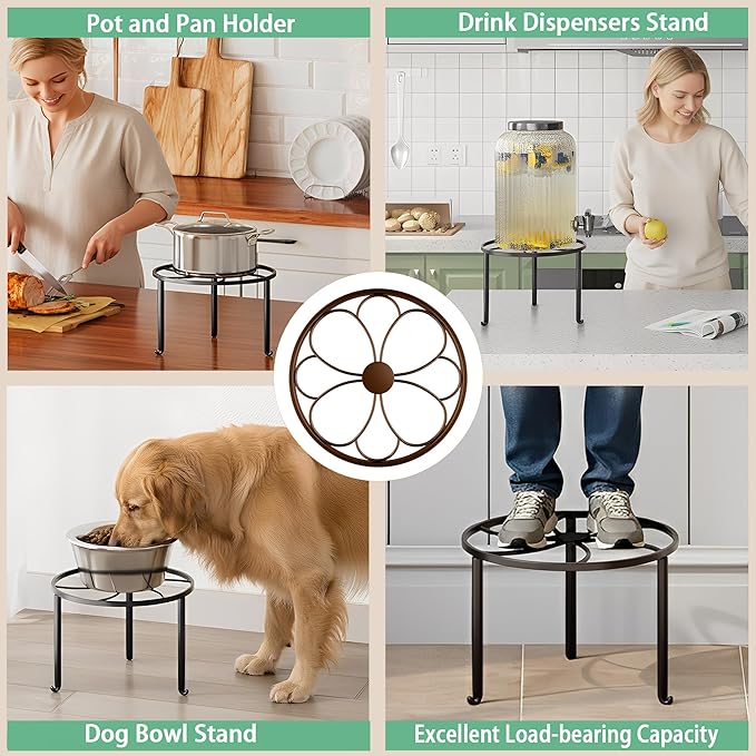 5 Pack Heavy Duty Rustproof Iron Corner Flower Pot Stand Holder,Round Supports Display Rack Tiered Plant Stand, Pot Rack Shelf Indoor Multiple Plants