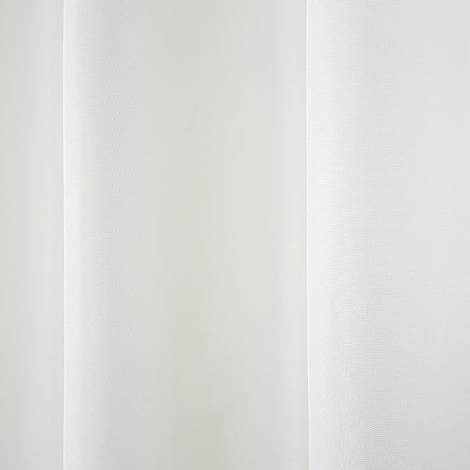 TOWN & COUNTRY BASICS Cabana Solid Heavyweight Indoor Outdoor Curtains, Light Filtering Opacity with Grommet Top, Water Repellent, 2-Pack Set, 54"x96", Winter White