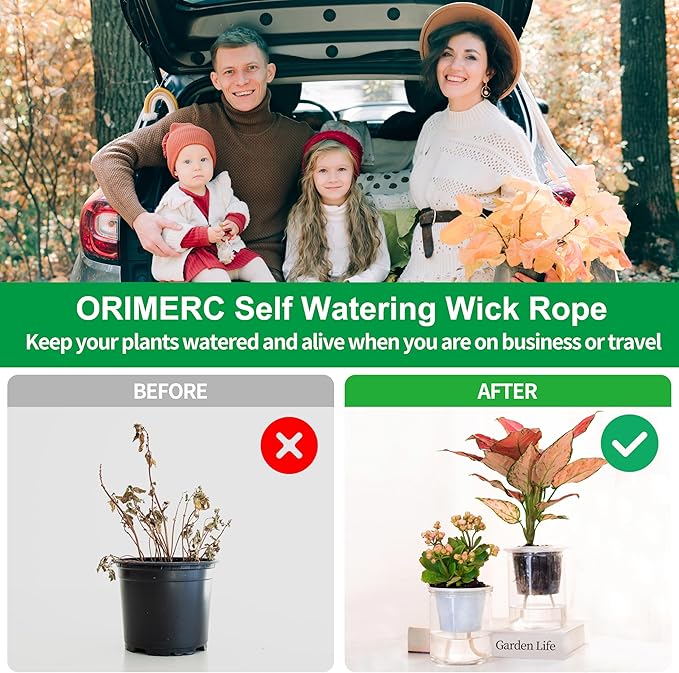 ORIMERC 12 Pack 3 inch Net Cups Pots with 12 feet Hydroponics Self Watering Wick & 12 Plant Labels Aquaponics Mason Jar Bucket Insert Orchid kratky Vegetable Garden Growing Netted Basket Slotted Mesh