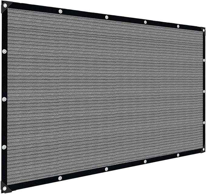10x12 FT Sun Shade Cloth with Grommets, Pergola Shade Cover Canopy, 90% Sunblock Fabric Fence Privacy Screens for Outdoor, Garden, Patio, Balcony, Carport, Porch, Deck (Gray)