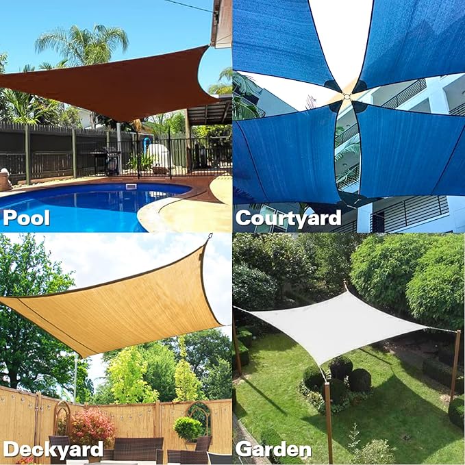 KANAGAWA 12'X24' Dark Green Custom Size Sun Shade Sail Rectangle UV Block Canopy Cover for Patio Backyard Lawn Garden Outdoor (Customized Available)