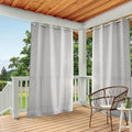 TOWN & COUNTRY BASICS Cabana Solid Heavyweight Indoor Outdoor Curtains, Light Filtering Opacity with Grommet Top, Water Repellent, 2-Pack Set, 54"x96", Cloud Grey