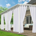 White Outdoor Curtains for Patio Waterproof - 6 Panels Privacy Weatherproof Outside Curtains with Grommets for Pergola, Gazebo, Porch, Cabana, Balcony, 54 x 108 Inch