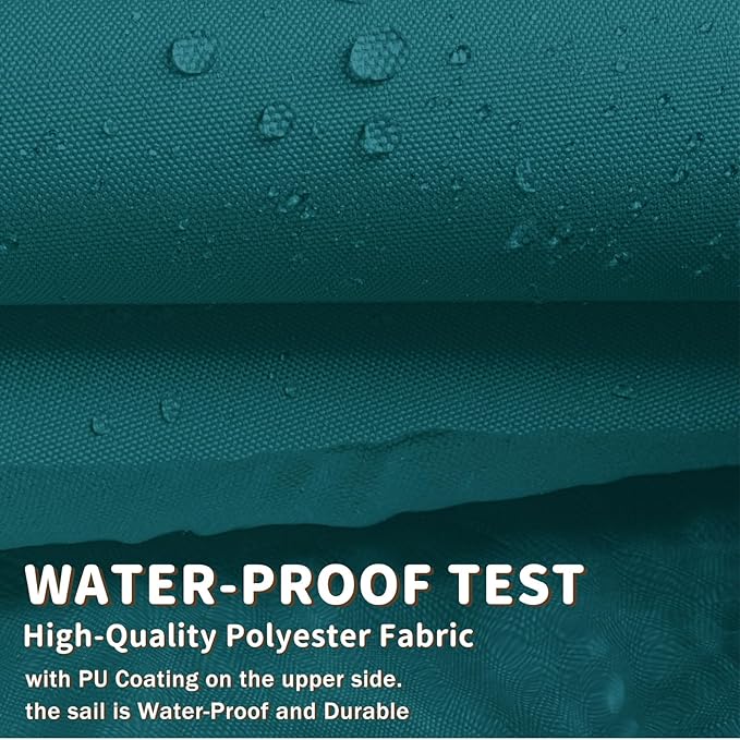 LOVE STORY Rectangle 8'x9' Waterproof Sun Shade Sail Canopy UV Block for Outdoor Patio Backyard Carport,Turquoise Blue(We Make Custom Size)