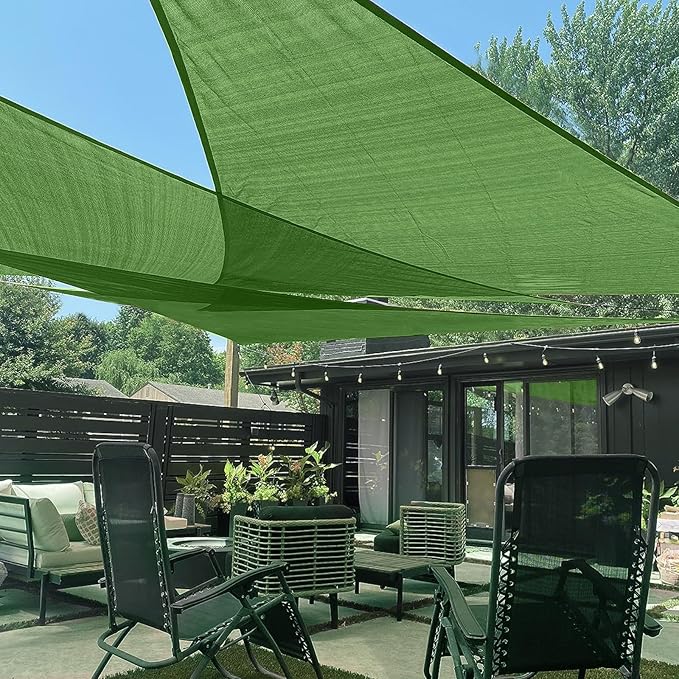 LOVE STORY Custom Size 6'x6'x8.5' Piquant Green Sun Shade Sail Right Triangle Sunshade Fabric Awning Canopy for Patio Backyard Carport Pergola (Customized)