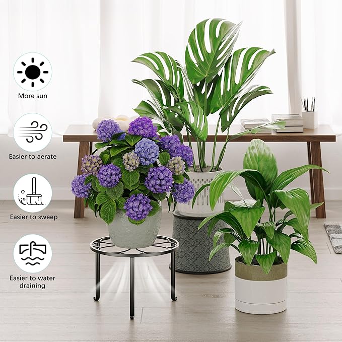 5 Pack Metal Plant Stand for Heavy Potted Plant for Home Indoor and Outdoor, Multiple Heavy Duty Flower Pot Stand,Multiple Plant Display Rack