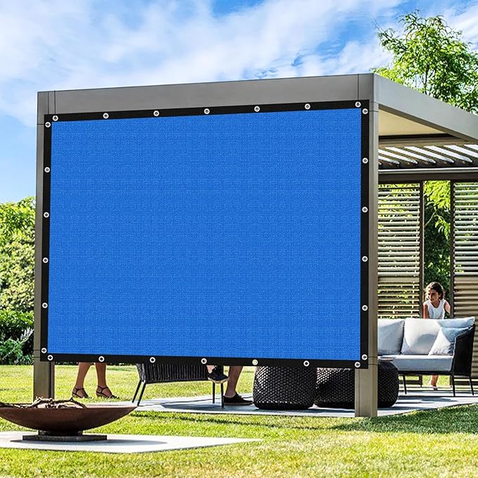 Artpuch Outdoor Pergola Shade Cover 6' X 6' Sun Shade Cloth with Grommets, 90% UV Protection Canopy Patio Privacy Screen (Customized Available) GN107, Blue
