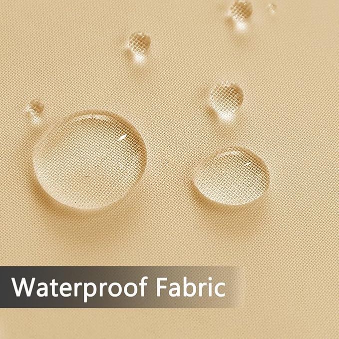 SpaceDresser Waterproof Outdoor Sheer Curtains for Patio - 2 Panels Rod Pocket Indoor Voile Sheer Curtain for Living Room,52W x 84L inch, Beige