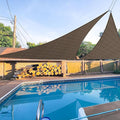E&K Sunrise 15' x 15' x 15' Sun Shade Sail Triangle Canopy Shade Cover UV Block for Patio Backyard Garden Outdoor (Brown)