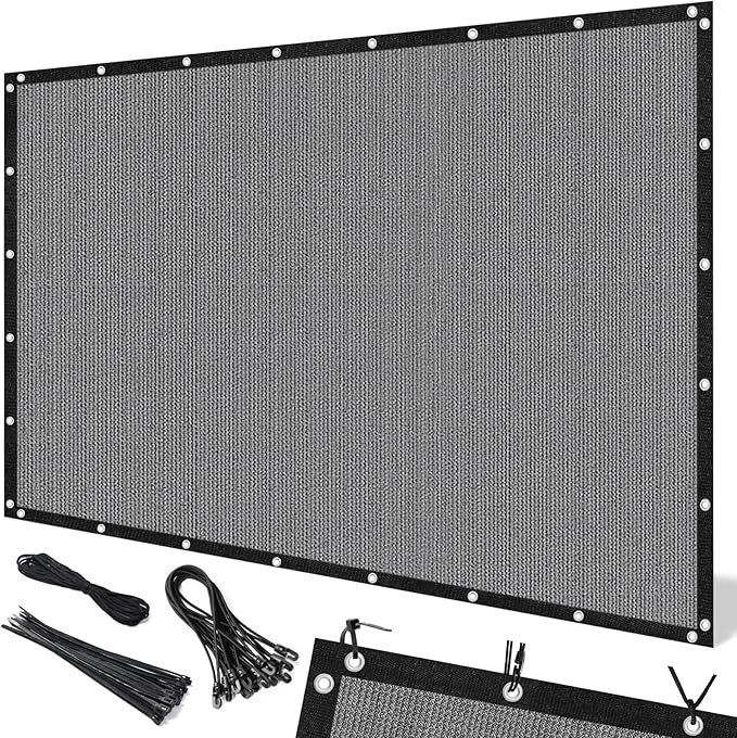 Artpuch 90% Sun Shade Cloth, 6 x 8 FT Pergola Shade Cover Canopy with Grommets, Sun Screen Fabric Tarp for Patio, Outdoor, Garden, Backyard, Light Grey