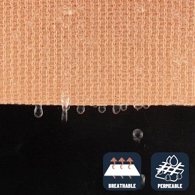 SUNNY GUARD Custom Size 6'x10' Peach Fuzz Sun Shade Sail Rectangle UV Block Shade for Backyard Yard Patio Deck Garden(Customized)