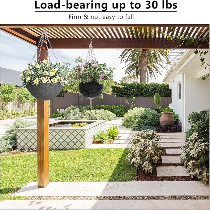 garini 6 Pack, 23 Inch Silver Hanging Baskets Chain, Hanging Chains with Hooks Flower Pot Chain Replacement Plant Hangers for Planters, Bird Feeders and Lanterns