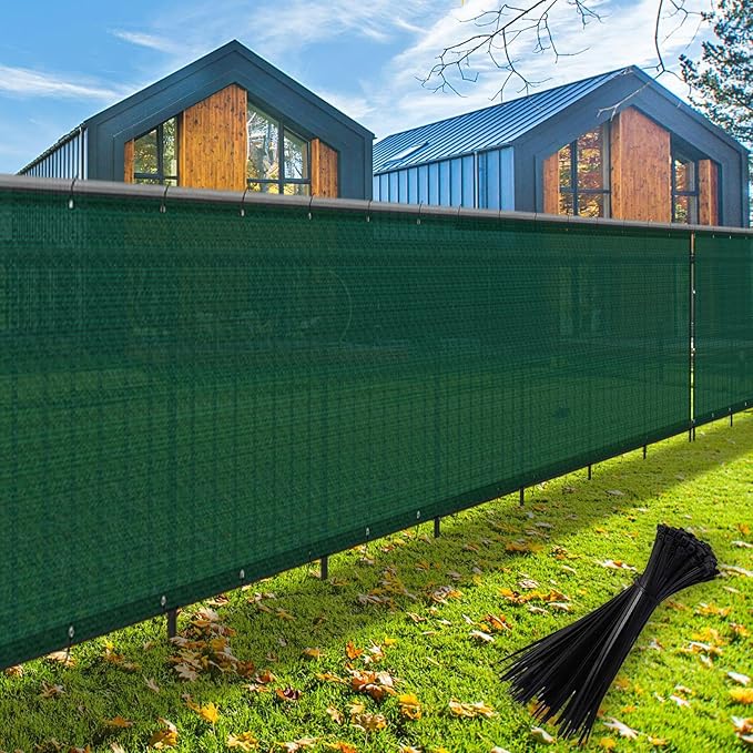 LOVE STORY Custom Size 3'x14' Dark Green Balcony Privacy Screen,UV Block Privacy Fence Screen,90% Shield for Outdoor Pool Garden Apartment Railing