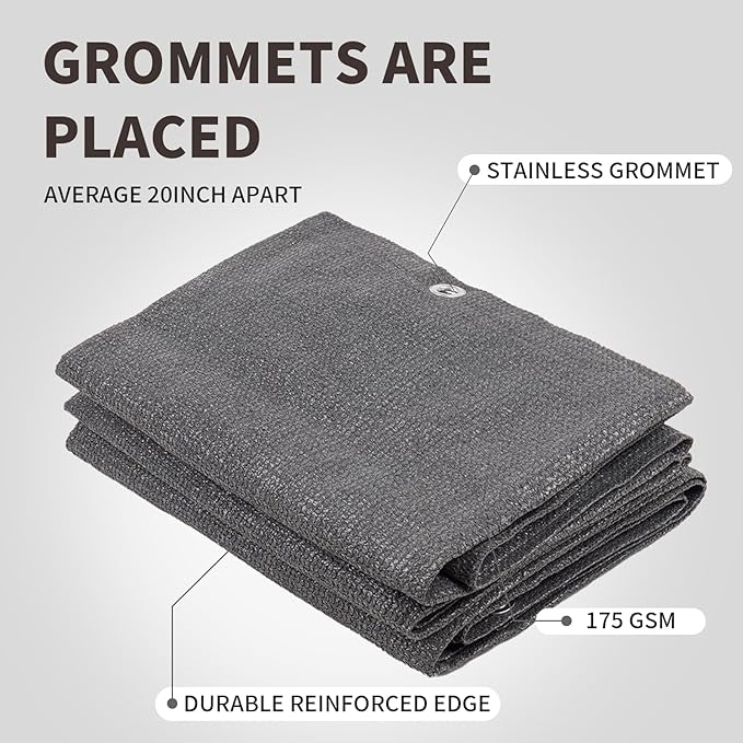 LOVE STORY Custom Size 2'6''x14' Dark Grey Balcony Privacy Screen,UV Block Privacy Fence Screen,90% Shield for Outdoor Pool Garden Apartment Railing