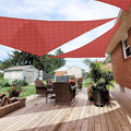 Patio Paradise 20' x 20' x 20' Sun Shade Sail Triangle Canopy Shade Cloth Fabric Sunlight Block Patio Pergola Cover HDPE Deck Awning for Outdoor Backyard Roof Shading, Red