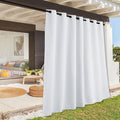 RYB HOME Extra Wide Outdoor Curtains for Patio Waterproof Heavy Duty Thermal Insulated in Summer Full Coverage Privacy for Gazebo, Cabana & Pergola, W100" x L90", Greyish White, 1 Panel