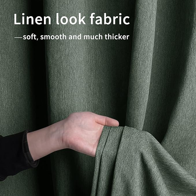 Easy-Going Linen Look Outdoor Curtains Waterproof Windproof Porch Curtains, Soft Thicken Outdoor Privacy Curtains for Patio, Gazebo, Grommet Top and Tab Bottom Drape, 1 Panel, 54x120 inch, Sage Green