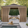 Waterproof Outdoor Curtain W105 x L84 - Grommet Top Sunlight Blocking Window Treatment Drapes Blackout Curtains for Home Bedroom Living Room Outdoor Patio Porch Gazebo (Camel Brown, 2 Panels)
