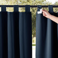 NICETOWN 2 Panels Exterior Blackout Outdoor Curtainss for Patio Waterproof, Thermal Insulated Self-Sticky Tab Top Durable Outside Vertical Blinds for Yard Party/Porch, Navy Blue, W52 x L95
