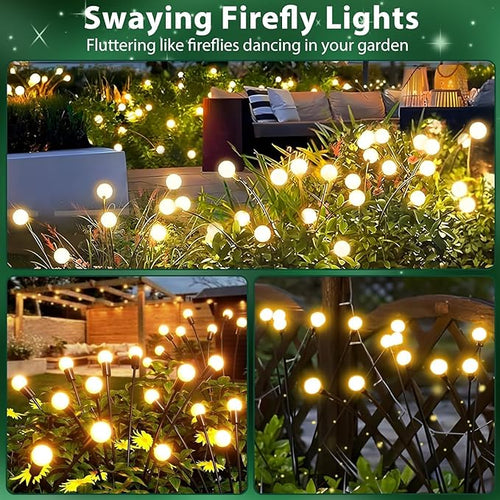 10-Pack Solar Garden Lights, 80 LED Solar Lights Outdoor for Garden Decor, Waterproof Firefly Light Outdoor (Sway by Wind), Swaying Light for Outside Yard Pathway Landscape Decorations (Warm White)