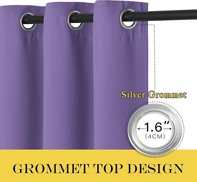 NICETOWN Room Darkening Curtain for Living Room - Energy Saving Thermal Insulated Grommet Room Darkening Curtain/Drape for Bedroom (1 Panel, 46 by 72, Lilac Purple)