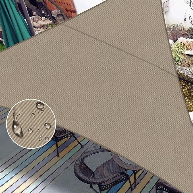 LOVE STORY Right Triangle 6'x6'x8.5' Waterproof Sun Shade Sail Canopy UV Block for Outdoor Patio Backyard Carport,Taupe(We Make Custom Size)