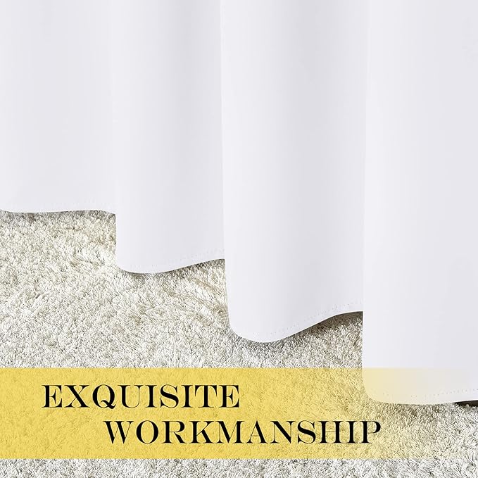 NICETOWN Blackout Curtains 63 inches Long for Living Room Bedroom, Grommet Thermal Insulated Room Divider Drape Window Treatment for Sliding Patio Door, W100 x L63, 1 Panel, White