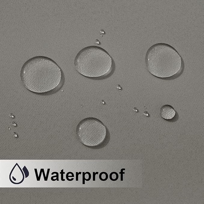 NICETOWN Blackout Outdoor Curtain for Patio Waterproof, Thermal Insulated Silver Rustproof Grommet Top Blackout Indoor Outdoor Curtain/Drape for Cabana, Slate Grey, 1 Panel, W52 x L95