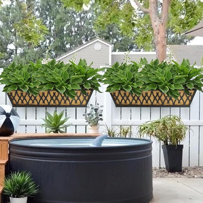 2 Pack 30 Inch Trough Coconut Liners for Window Box Planter Natural Coco Fiber Replacement Liner for Outdoor Plants Flowers Outside Coir Planters Porch Balcony Garden Decor