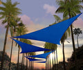 Amgo Custom Size 20' x 20' x 20' Blue Triangle Sun Shade Sail UPF50+ AGTAPRT12, Order to Make Canopy Awning, 95% UV Blockage, Water & Air Permeable, Commercial Standard (We Customize)