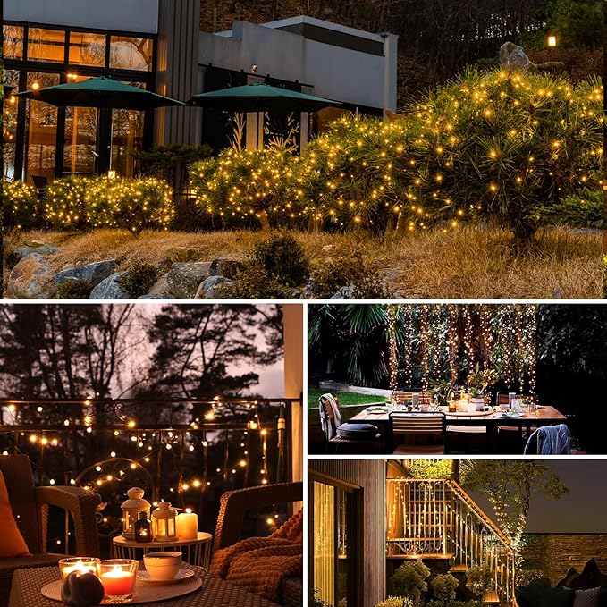 12 Pack Solar String Lights Outdoor, Total 960LED 396FT Solar Fairy Twinkle Lights Outdoor Waterproof 8 Modes Copper Wire Solar Lights for Outside Garden Patio Tree Christmas Wedding Party Decor