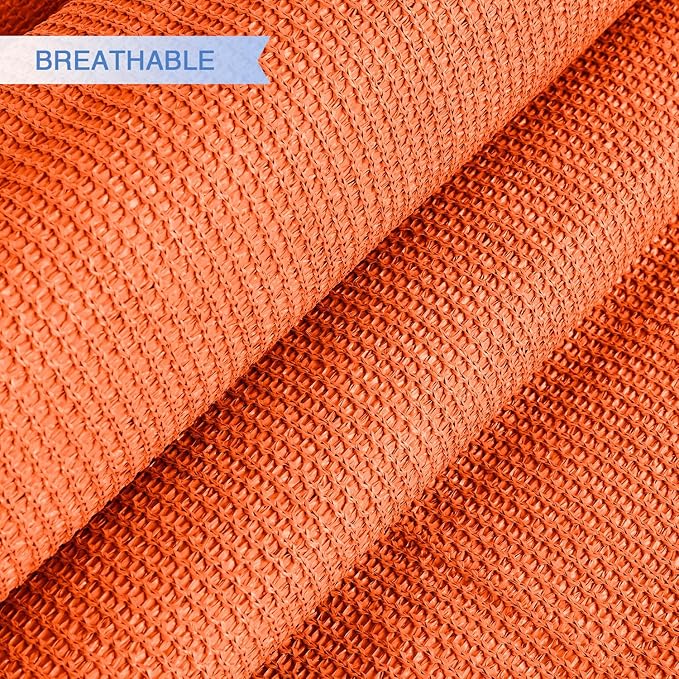 E&K Sunrise 13' x 13' x 13' Sun Shade Sail Triangle Canopy Shade Cover UV Block for Patio Backyard Garden Outdoor (Orange)