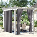 NICETOWN 2 Panels Extra Wide Outdoor Curtains for Patio Waterproof W84 x L84, Rustproof Grommet Weighted Blackout Indoor Outdoor Drapes Sound Reducing Privacy for Gazebo/Pergola, Grey