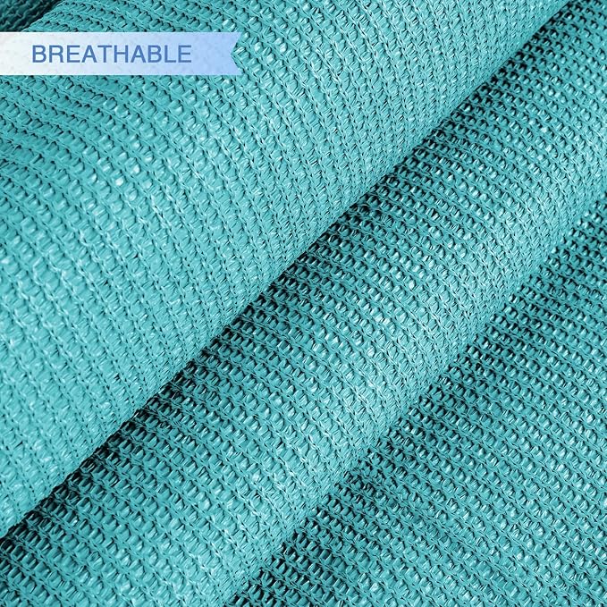 E&K Sunrise 13' x 13' x 13' Sun Shade Sail Triangle Canopy Shade Cover UV Block for Patio Backyard Garden Outdoor (Turquoise)
