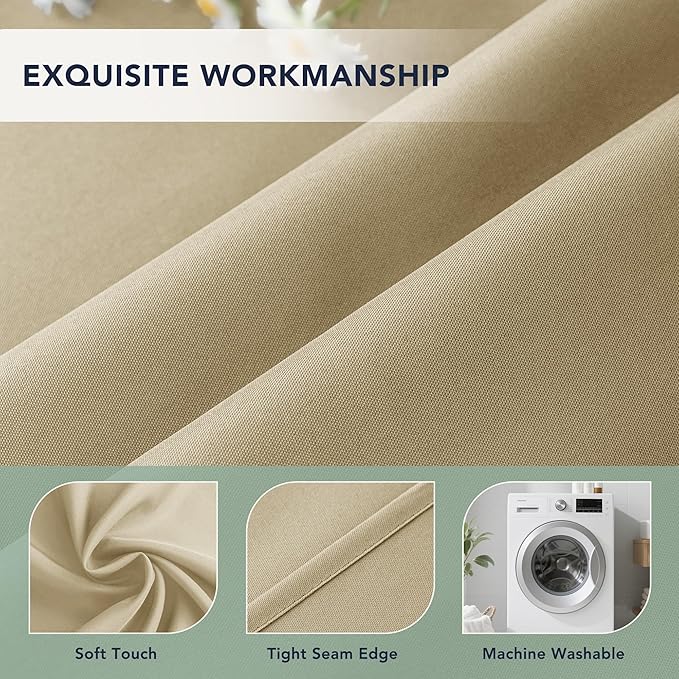 Outdoor Curtains for Patio Waterproof - 8 Panels Privacy Weatherproof Outside Curtains with Grommets for Pergola, Gazebo, Porch, Cabana, Balcony, 54 x 84 Inch, Cream