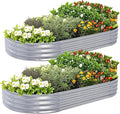 Galvanized Raised Garden Bed, 8x4x1 FT Thickening Planter Boxes Outdoor, Raised Beds for Gardening, Easy Assembly Large Garden Bed for Vegetables, Fruits, Flowers (2-Pack)