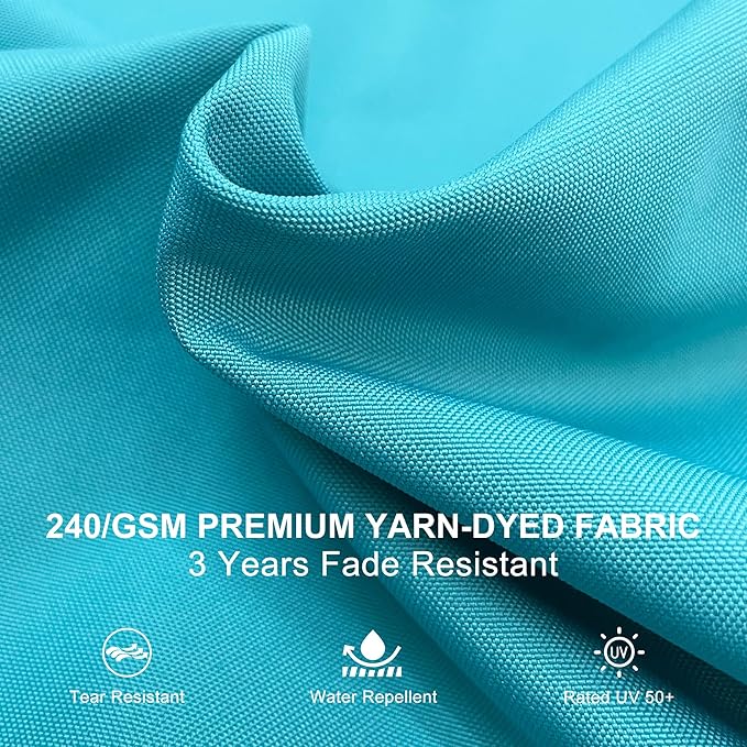 PURPLE LEAF 10' X 12' Patio Umbrella Outdoor Rectangle Umbrella Large Cantilever Umbrella Windproof Offset Heavy Duty Sun for Garden Deck Pool Patio, Turquoise Blue
