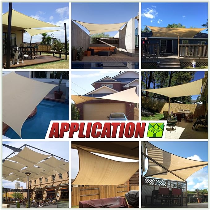 ColourTree TAPR1616 Custom Size 7' x 21' Black Sun Shade Sail Canopy UV Block UPF50 Rectangle - Commercial Standard Heavy Duty - 190 GSM - 3 Years Warranty