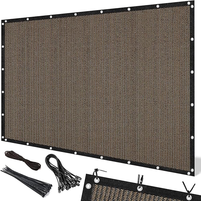 Artpuch 90% Sun Shade Cloth, 5 x 8 FT Pergola Shade Cover Canopy with Grommets, Sun Screen Fabric Tarp for Patio, Outdoor, Garden, Backyard, Mocha